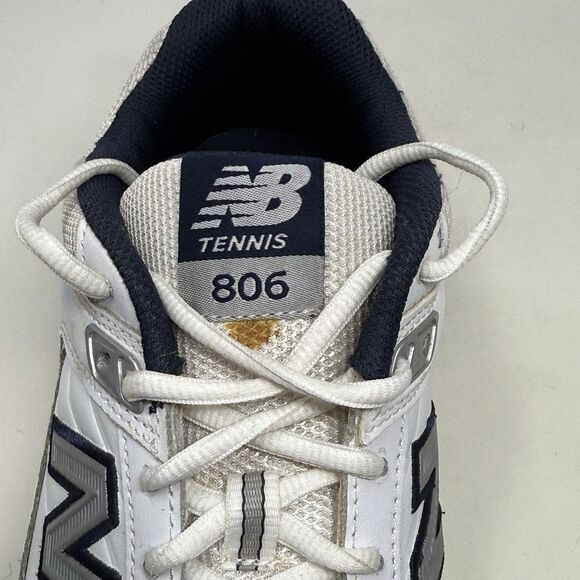New Balance 806 Tennis Shoes Mens 9 2E Wide White Blue Leather Walking Sneakers - Picture 13 of 16